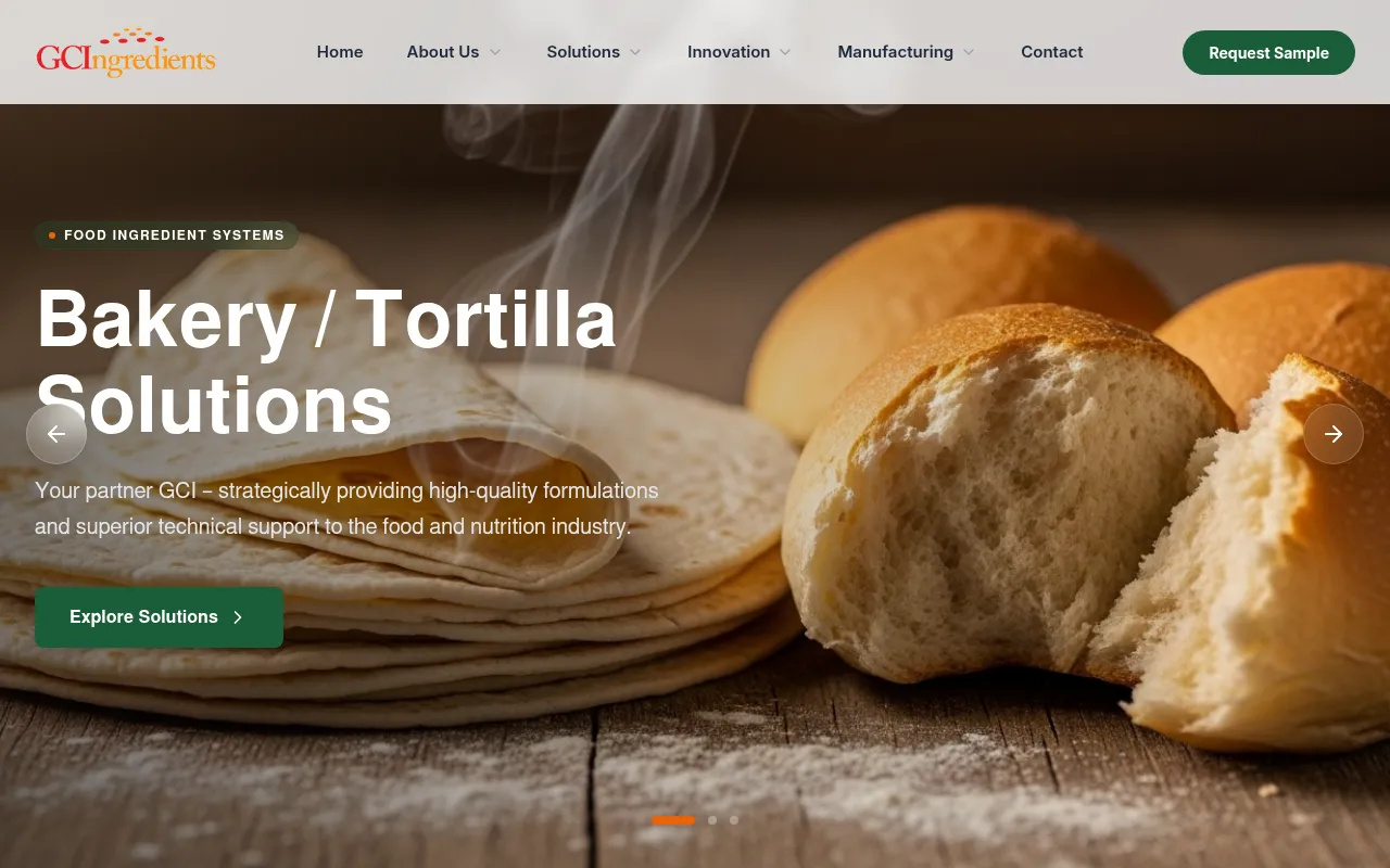Screenshot of gcingredients.com