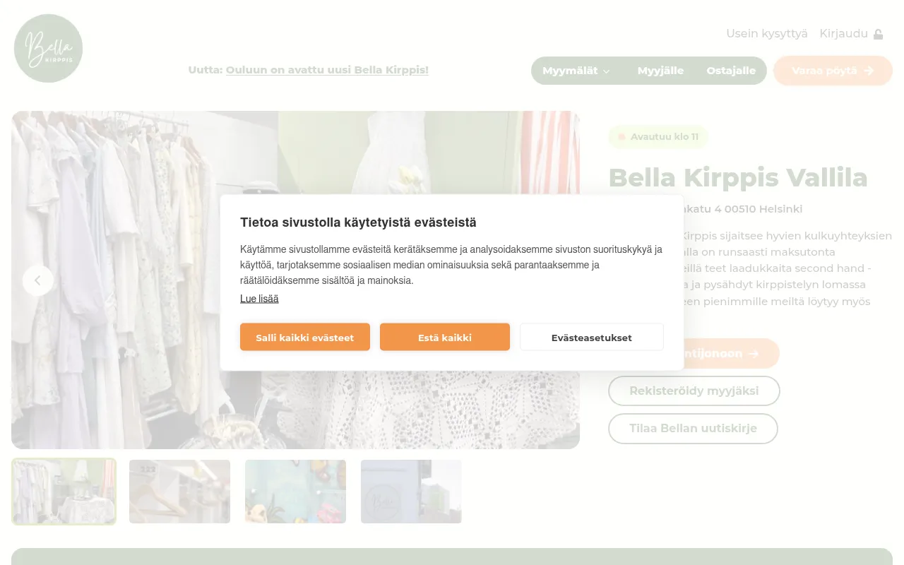 Screenshot of bellakirppis.fi