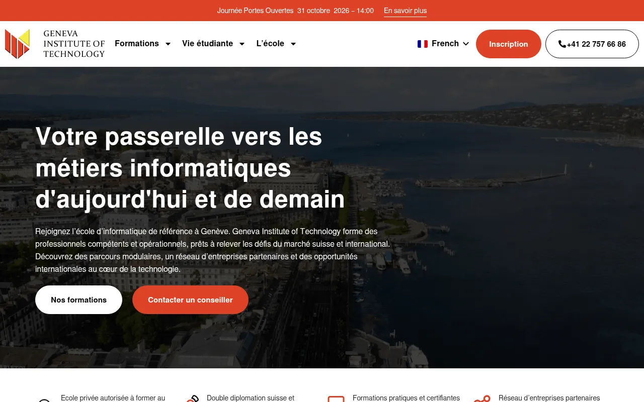 Screenshot of genevainstituteoftechnology.com