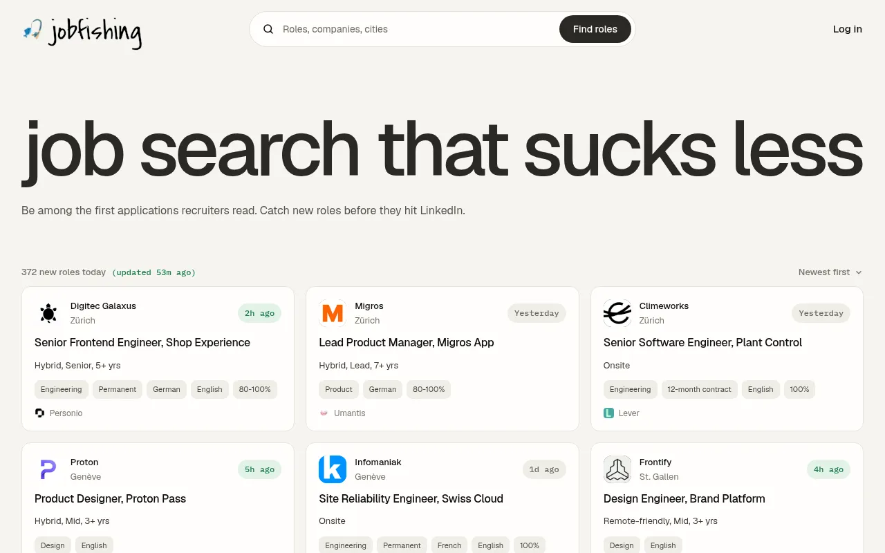 Screenshot of jobfish.ing
