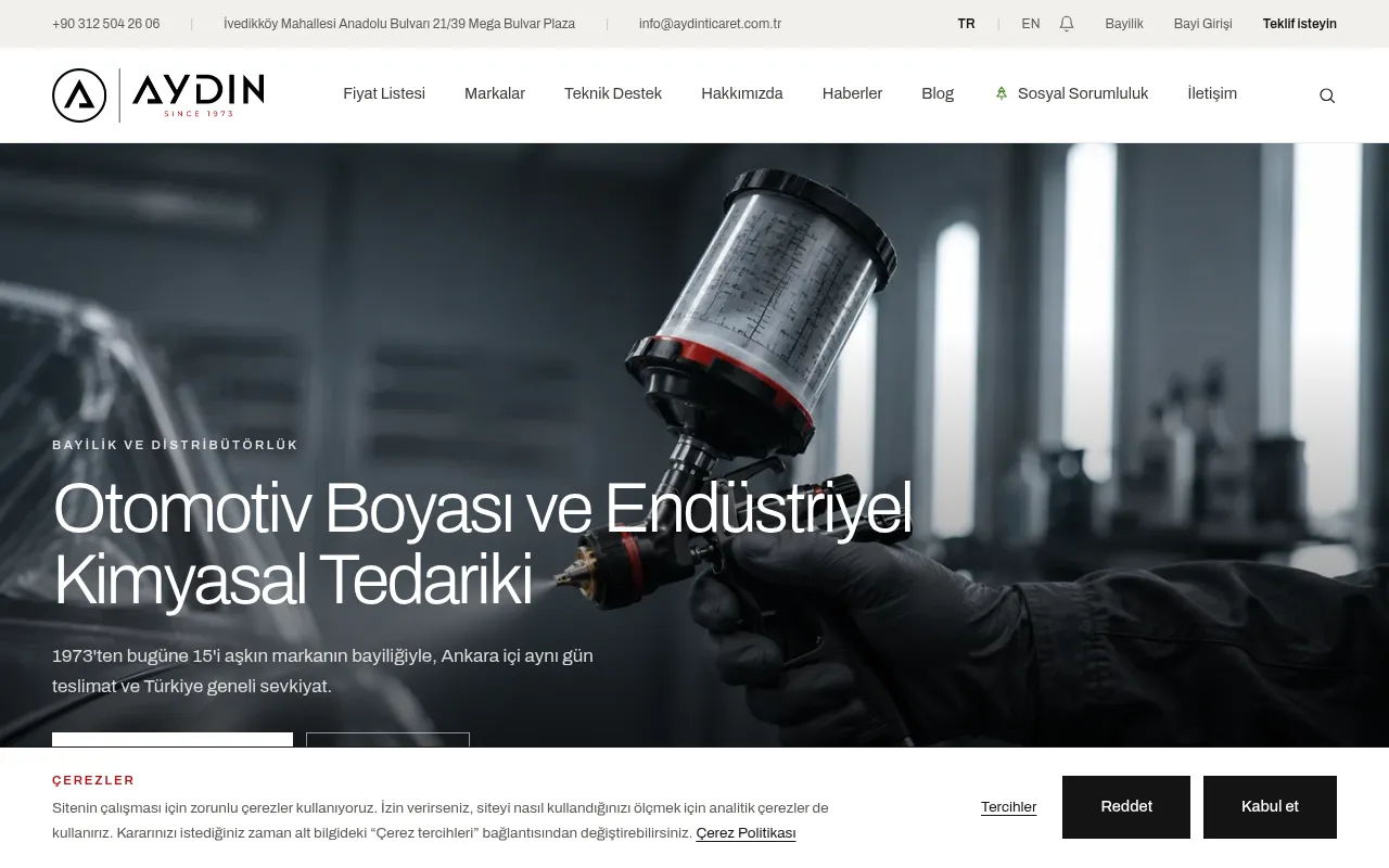 Screenshot of aydinticaret.com.tr