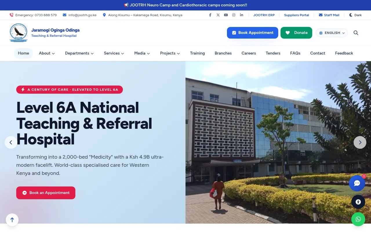 Screenshot of jootrh.go.ke