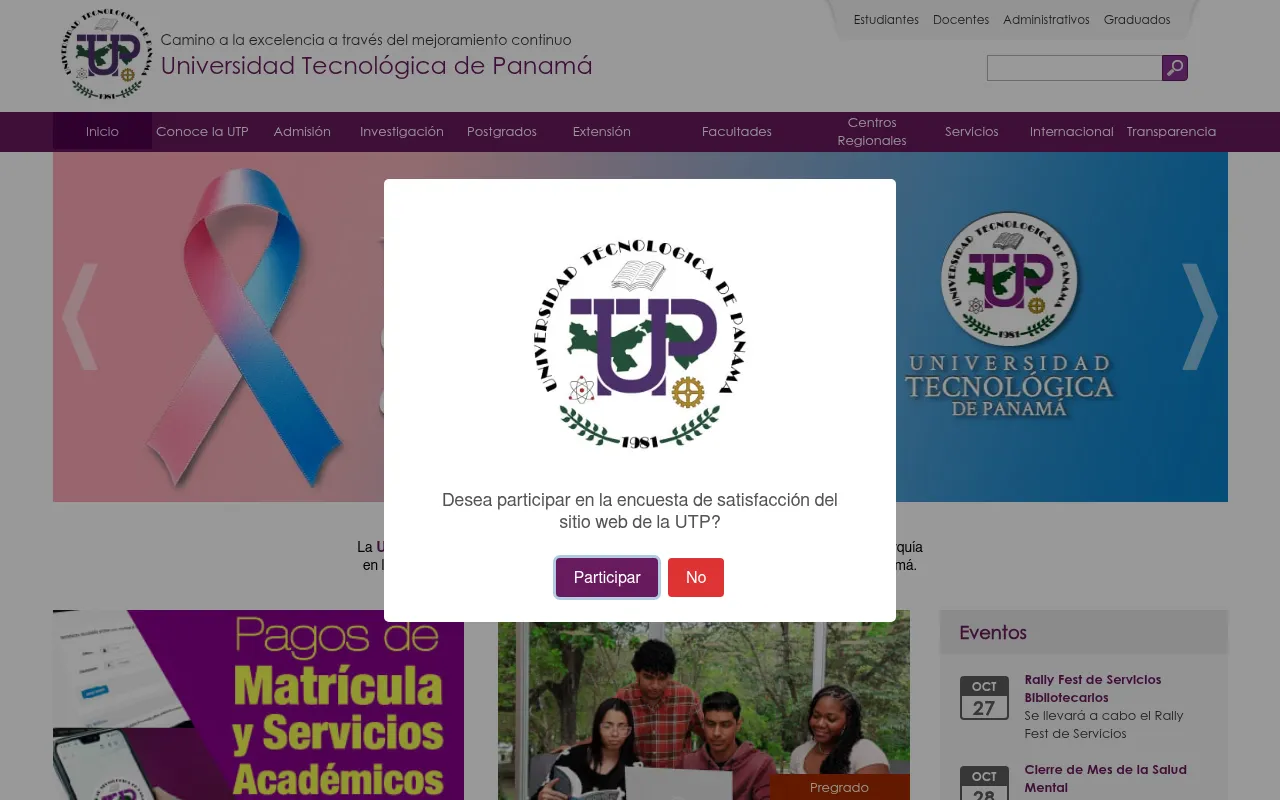 Screenshot of utp.ac.pa