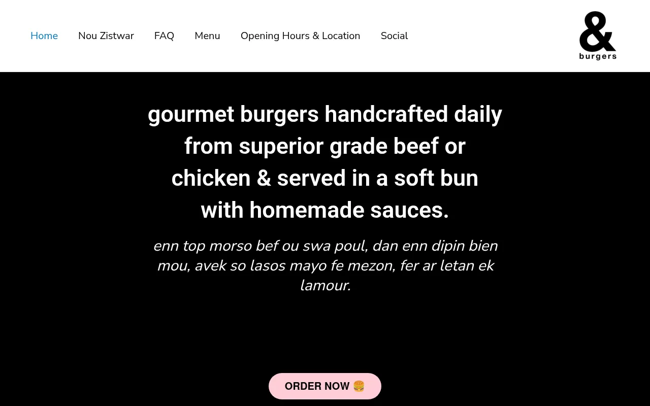 Screenshot of and-burgers.com