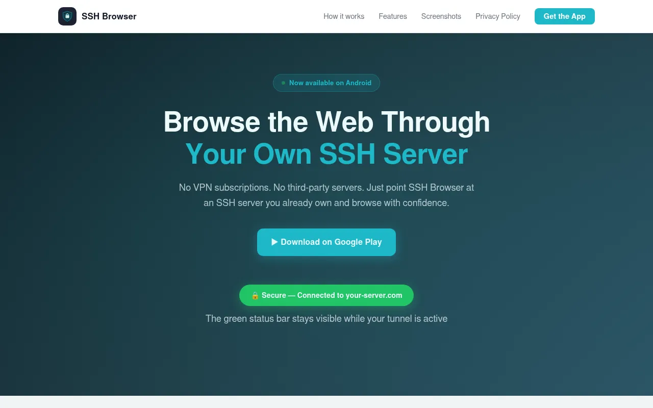 Screenshot of sshbrowser.app