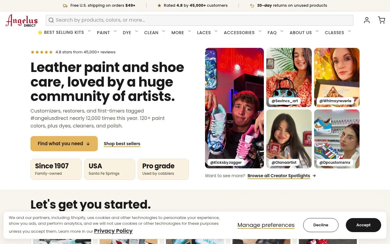 Screenshot of angelusdirect.com