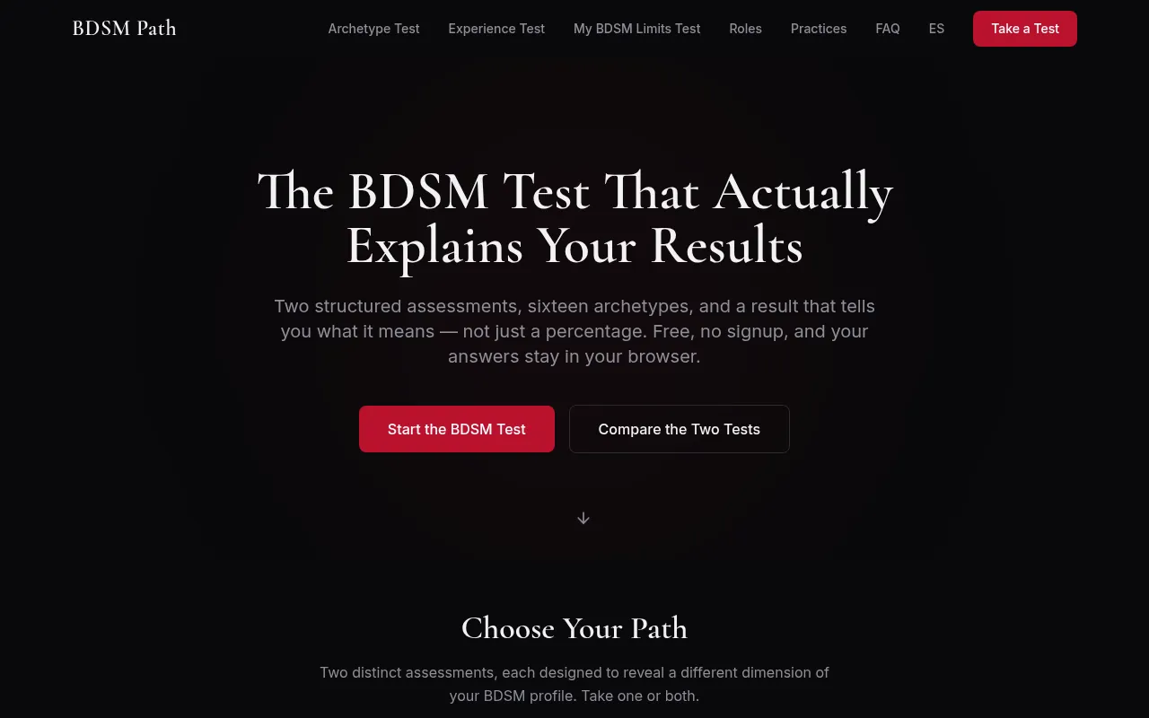 Screenshot of bdsmpath.org