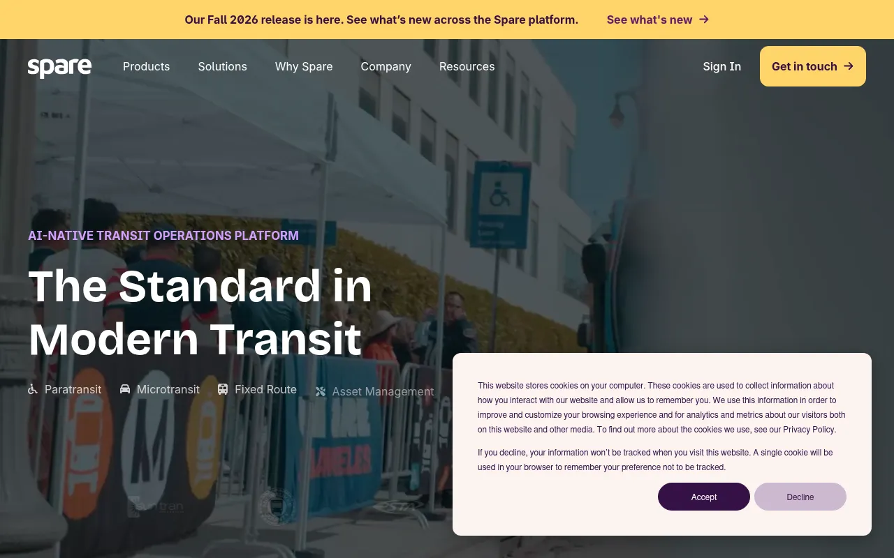 Screenshot of spare.com