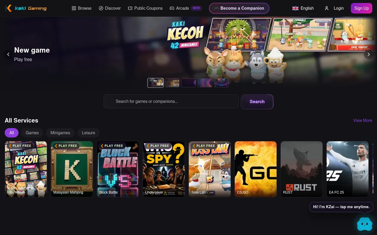 Screenshot of kakigaming.com