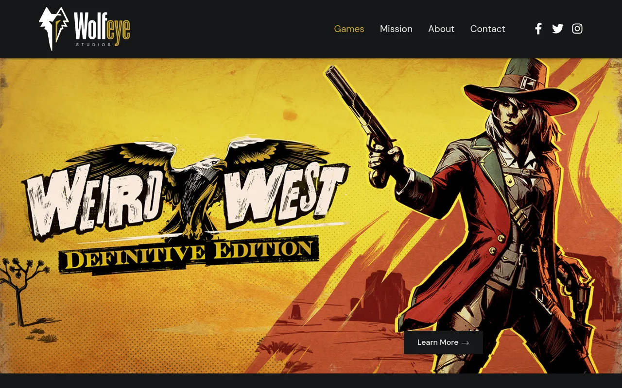Screenshot of wolfeye-studios.com