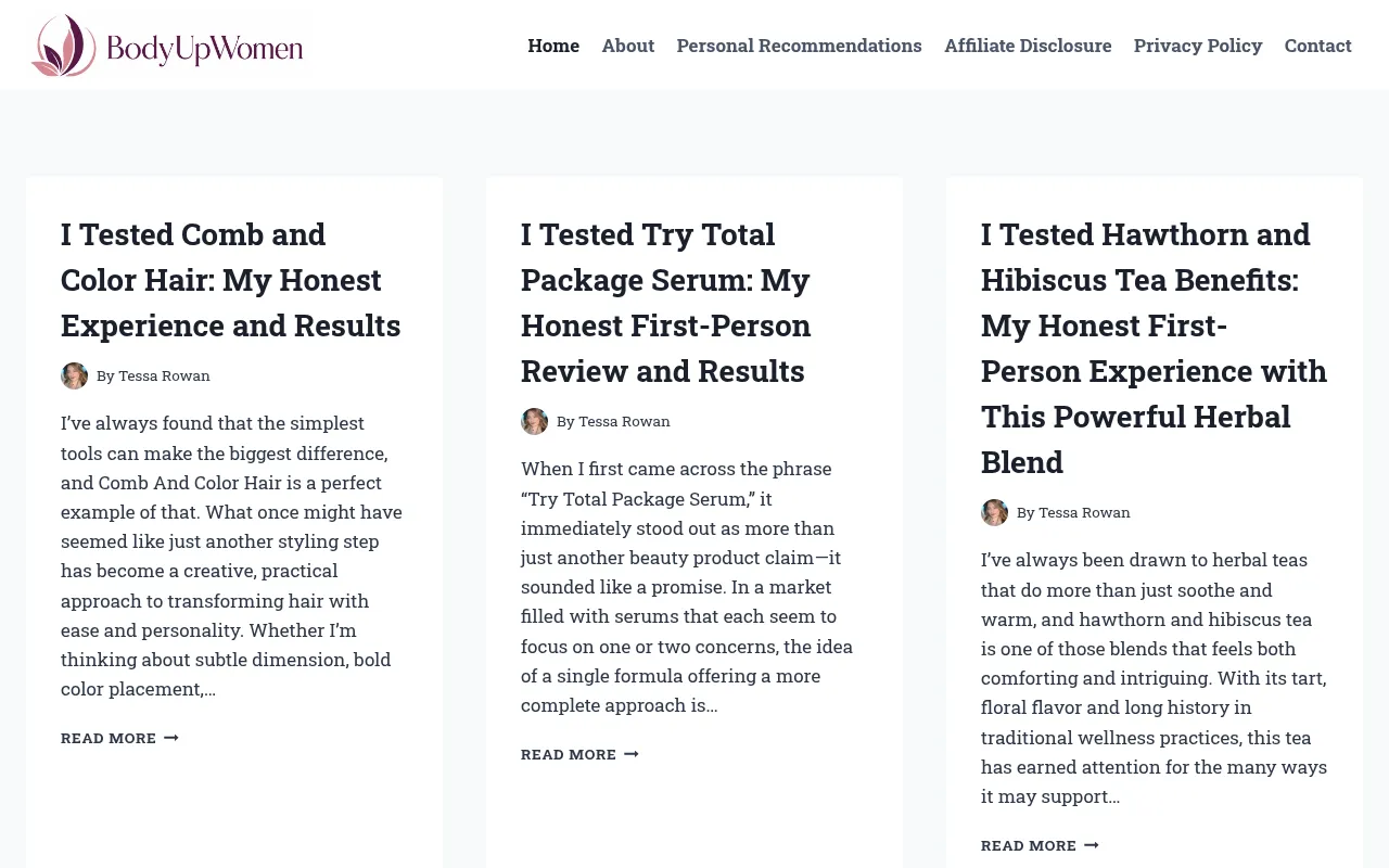 Screenshot of bodyupwomen.com