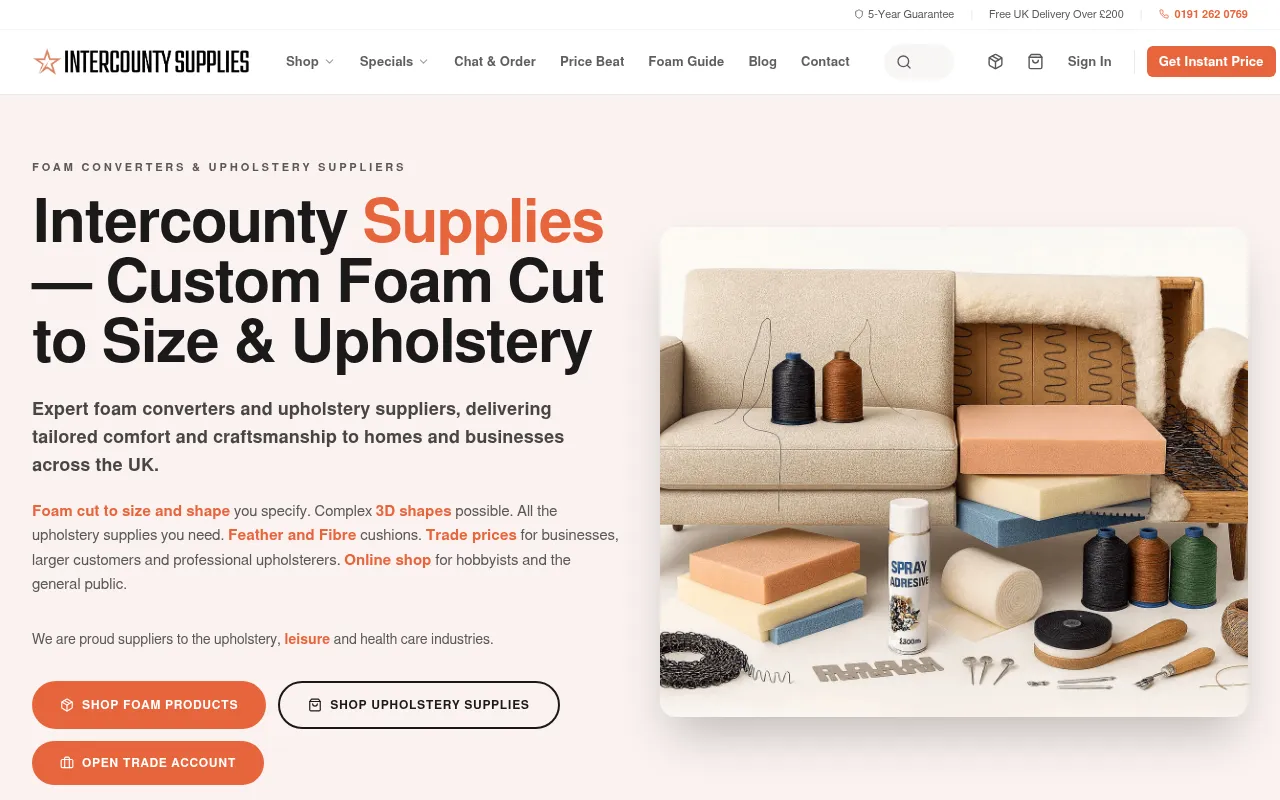 Screenshot of intercountysupplies.com