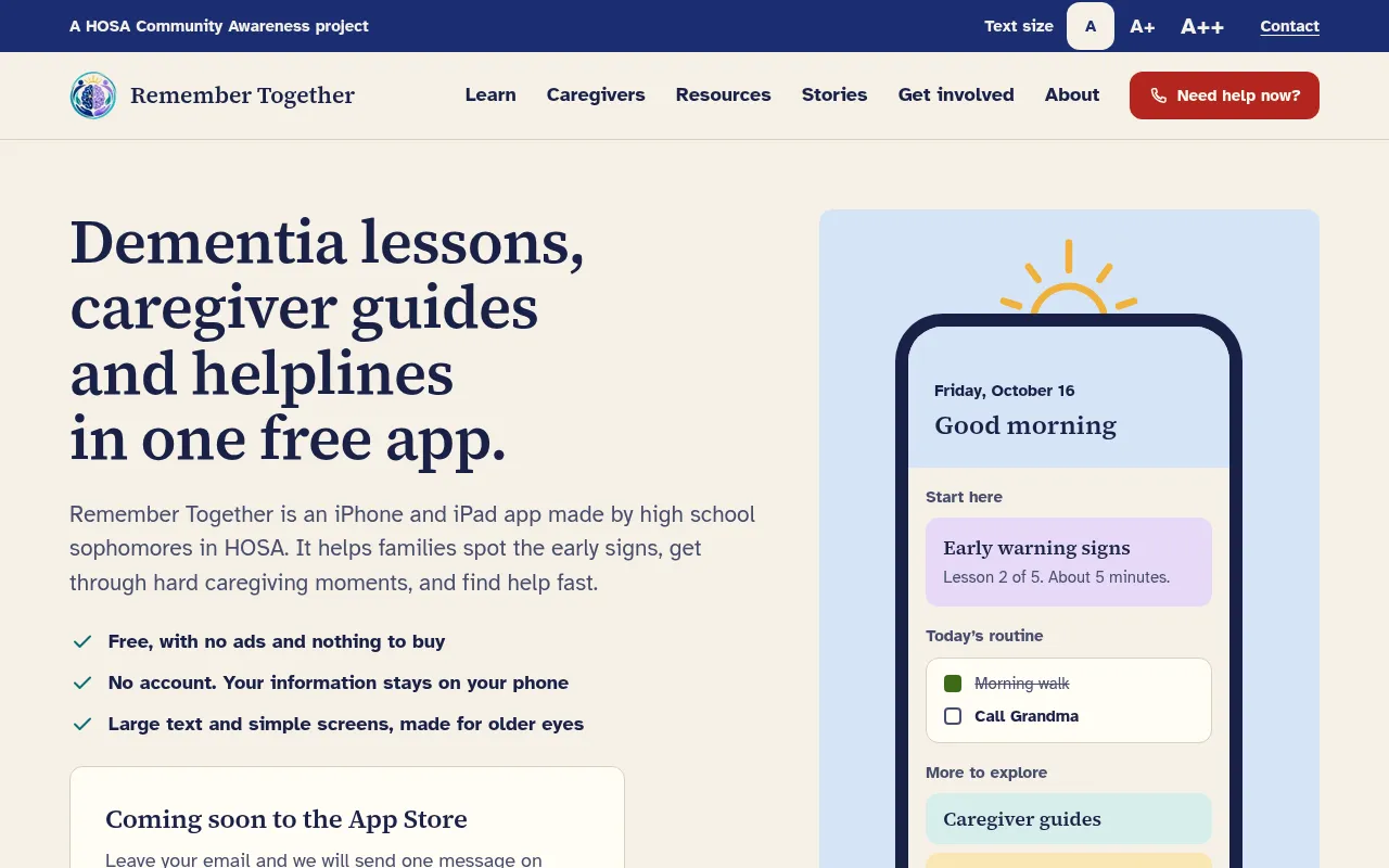 Screenshot of remembertogether.vercel.app