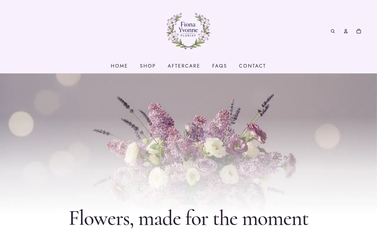 Screenshot of fionayvonneflorist.co.uk