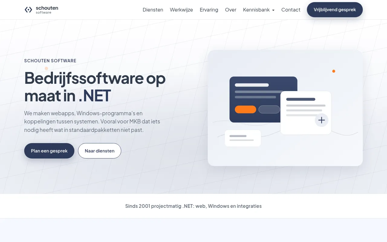 Screenshot of schoutensoftware.nl