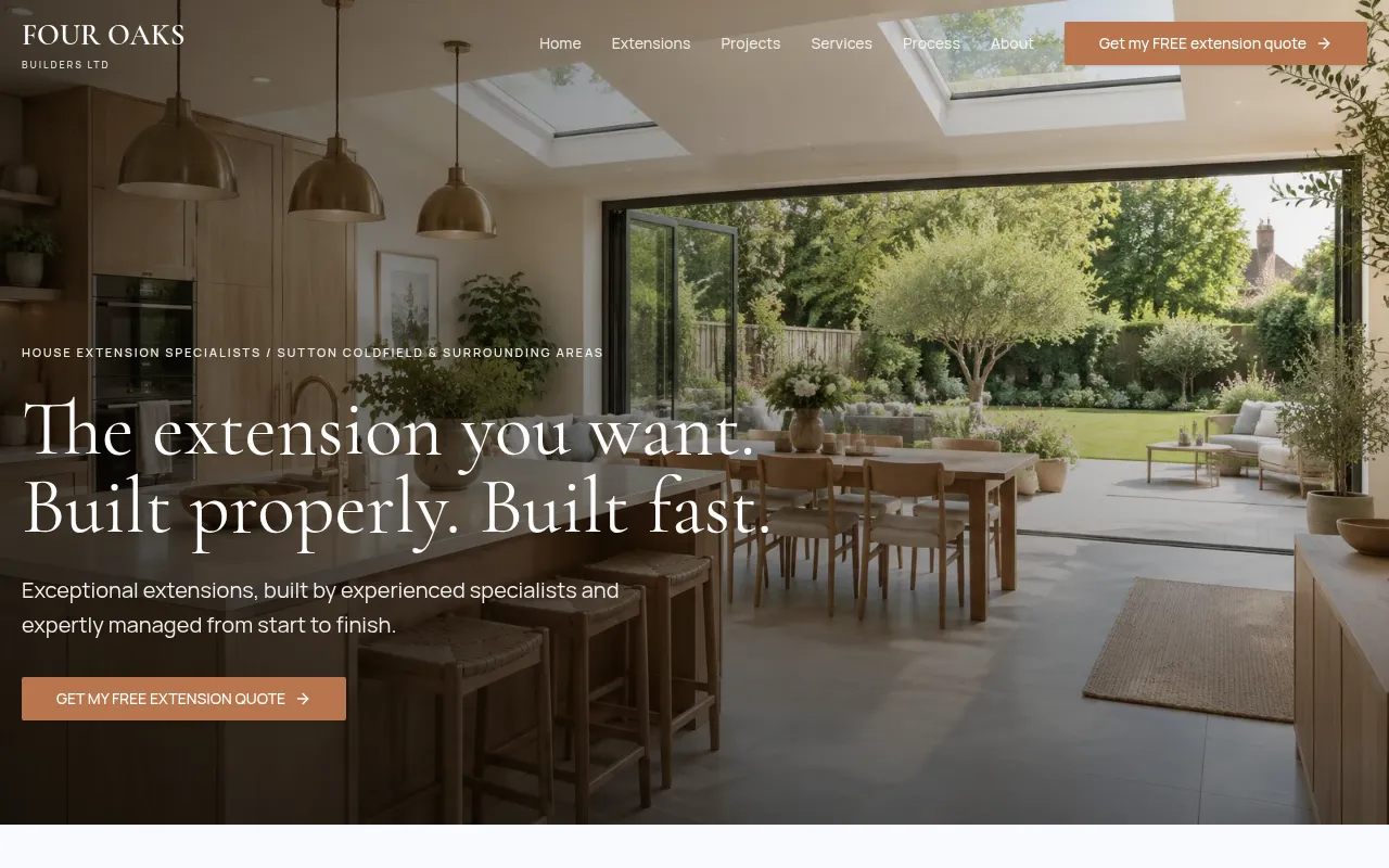 Screenshot of fouroaksbuildersltd.com