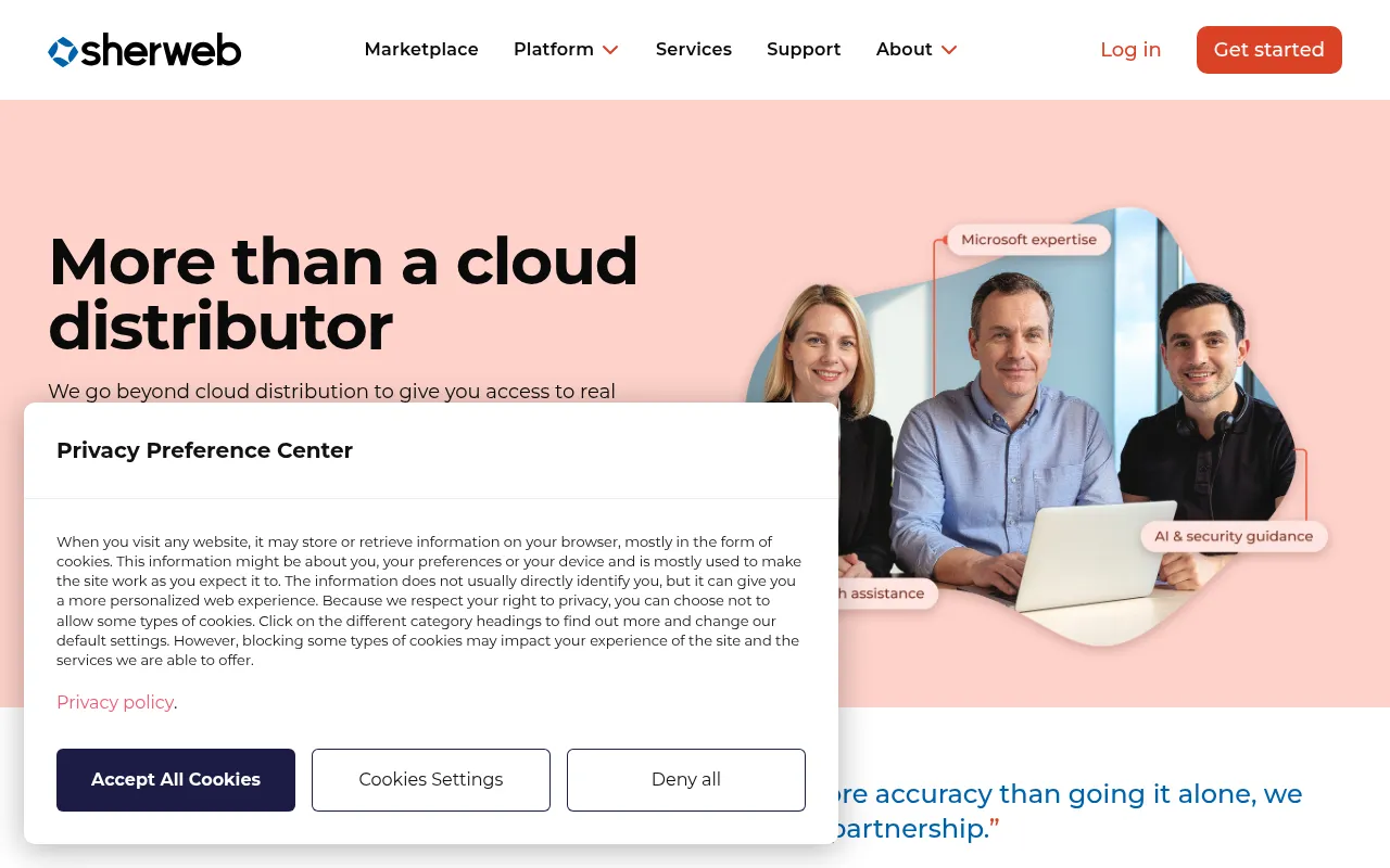 Screenshot of sherweb.com