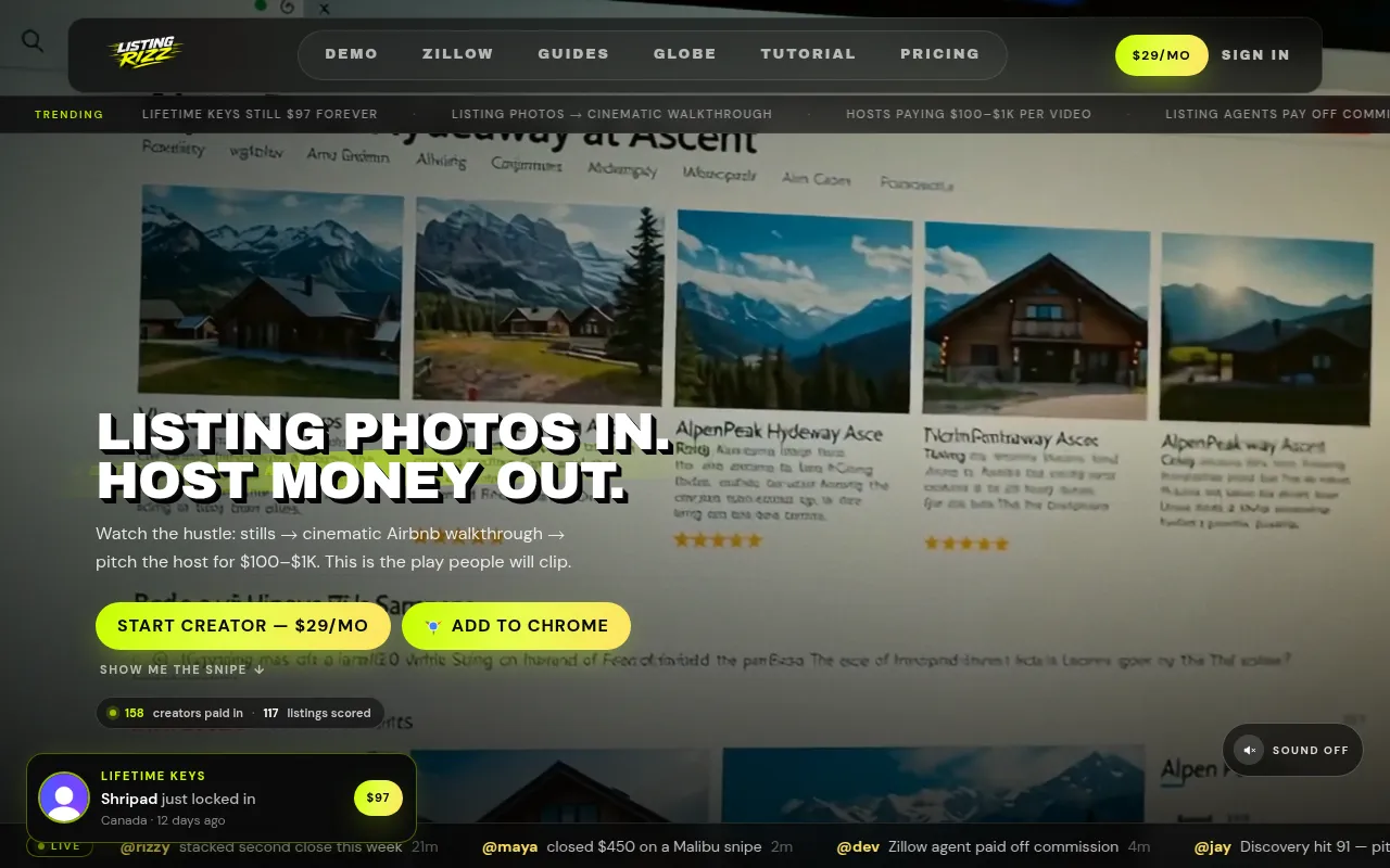 Screenshot of listingrizz.com