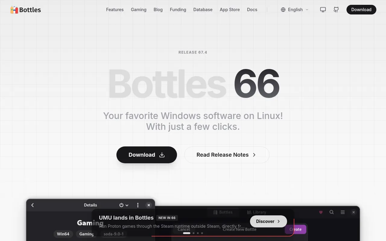 Screenshot of usebottles.com