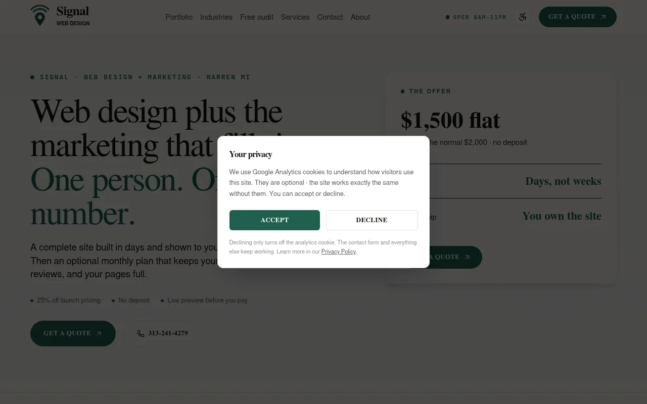 Screenshot of signalwebdesign.com