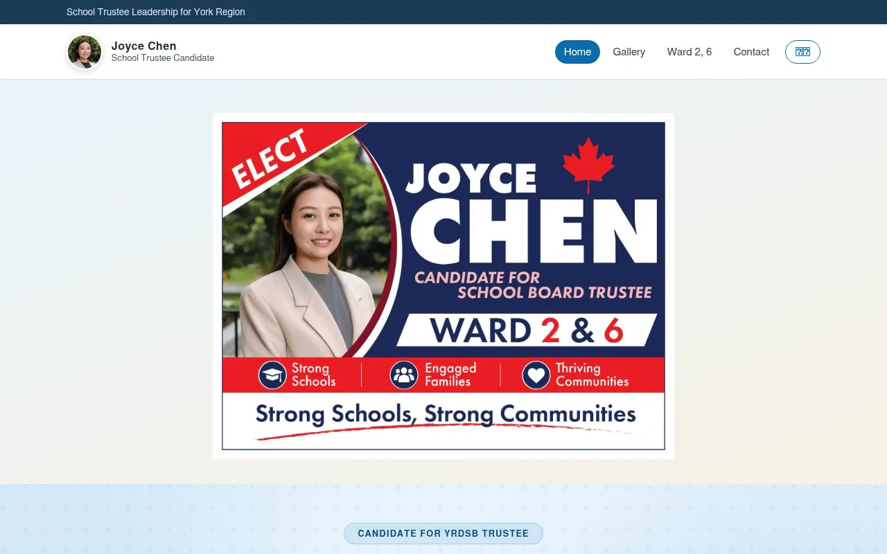 Screenshot of joycechen.ca