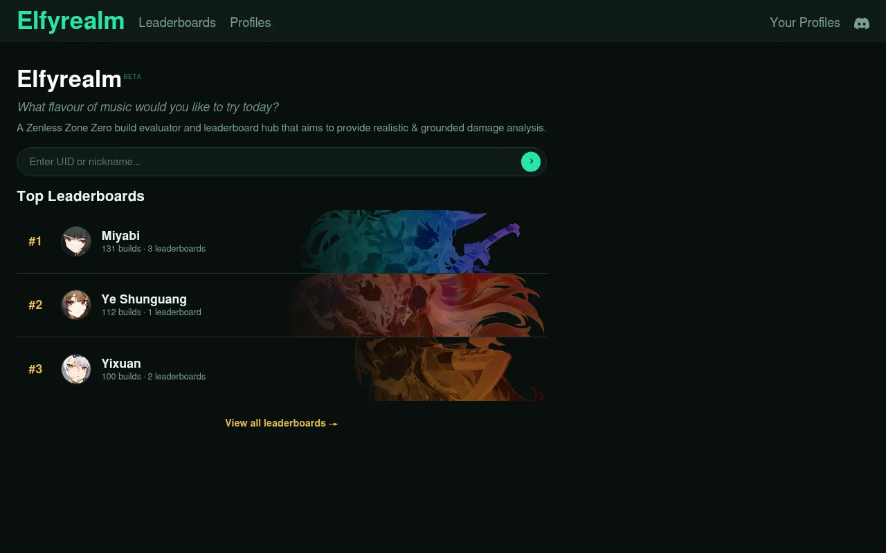 Screenshot of elfyrealm.onrender.com