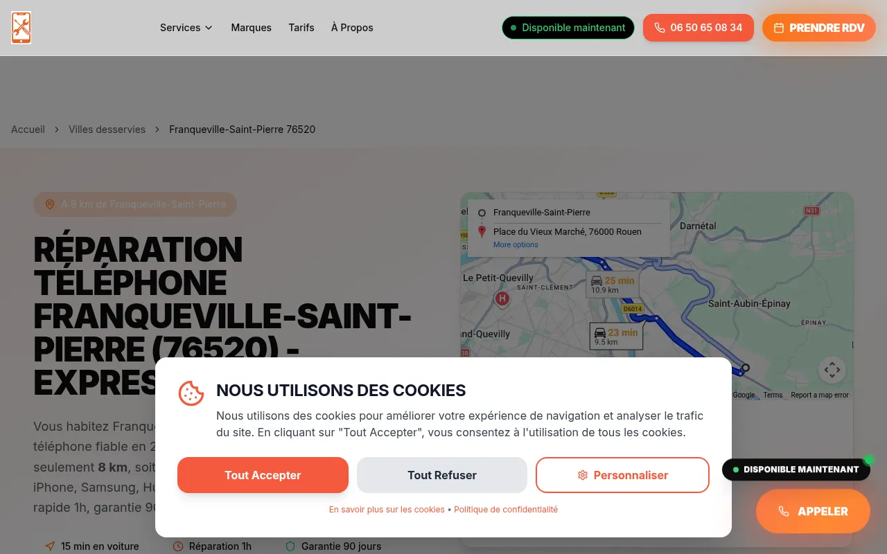 Screenshot of reparationtelephonerouen.fr