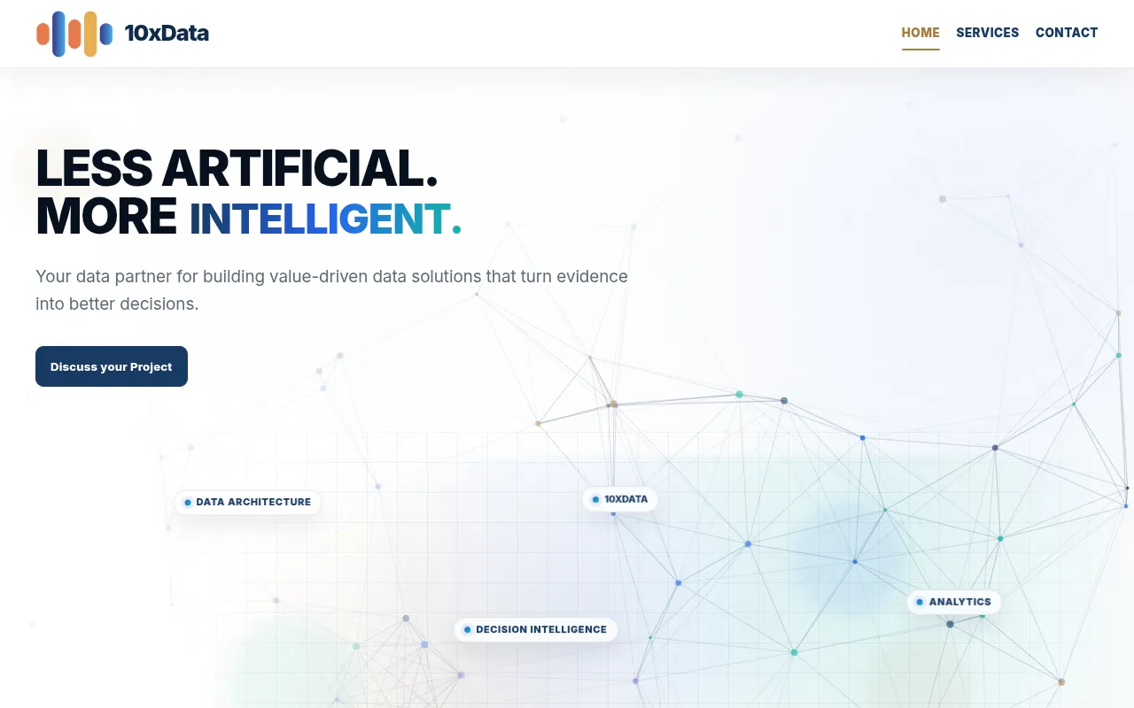 Screenshot of 10xdata.org