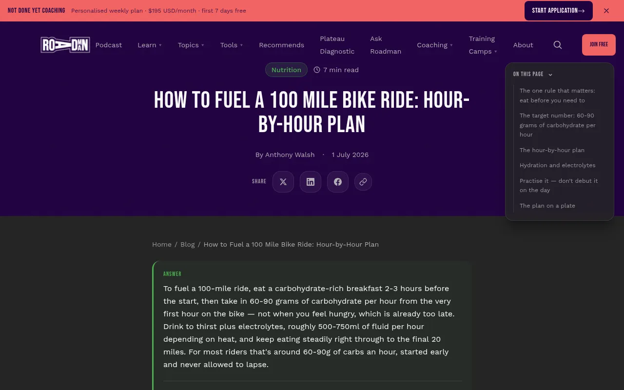 Screenshot of roadmancycling.com
