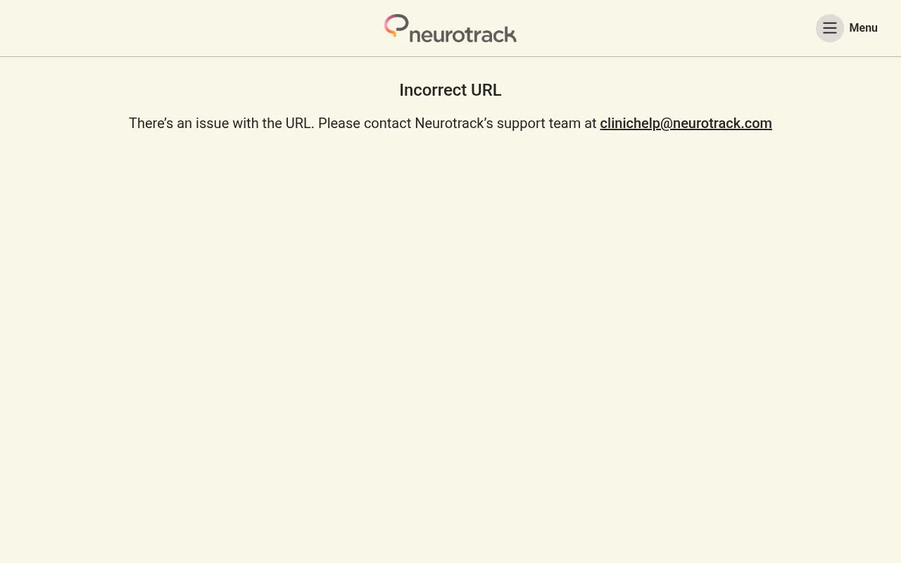 Screenshot of one.qa.neurotrack.io