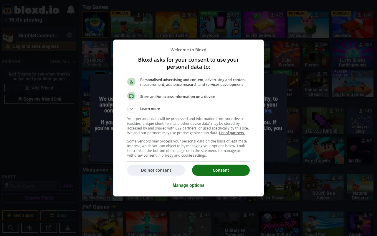 Screenshot of bloxd.io