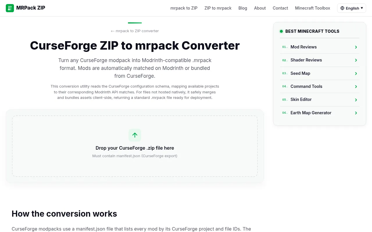Screenshot of mrpackzip.com