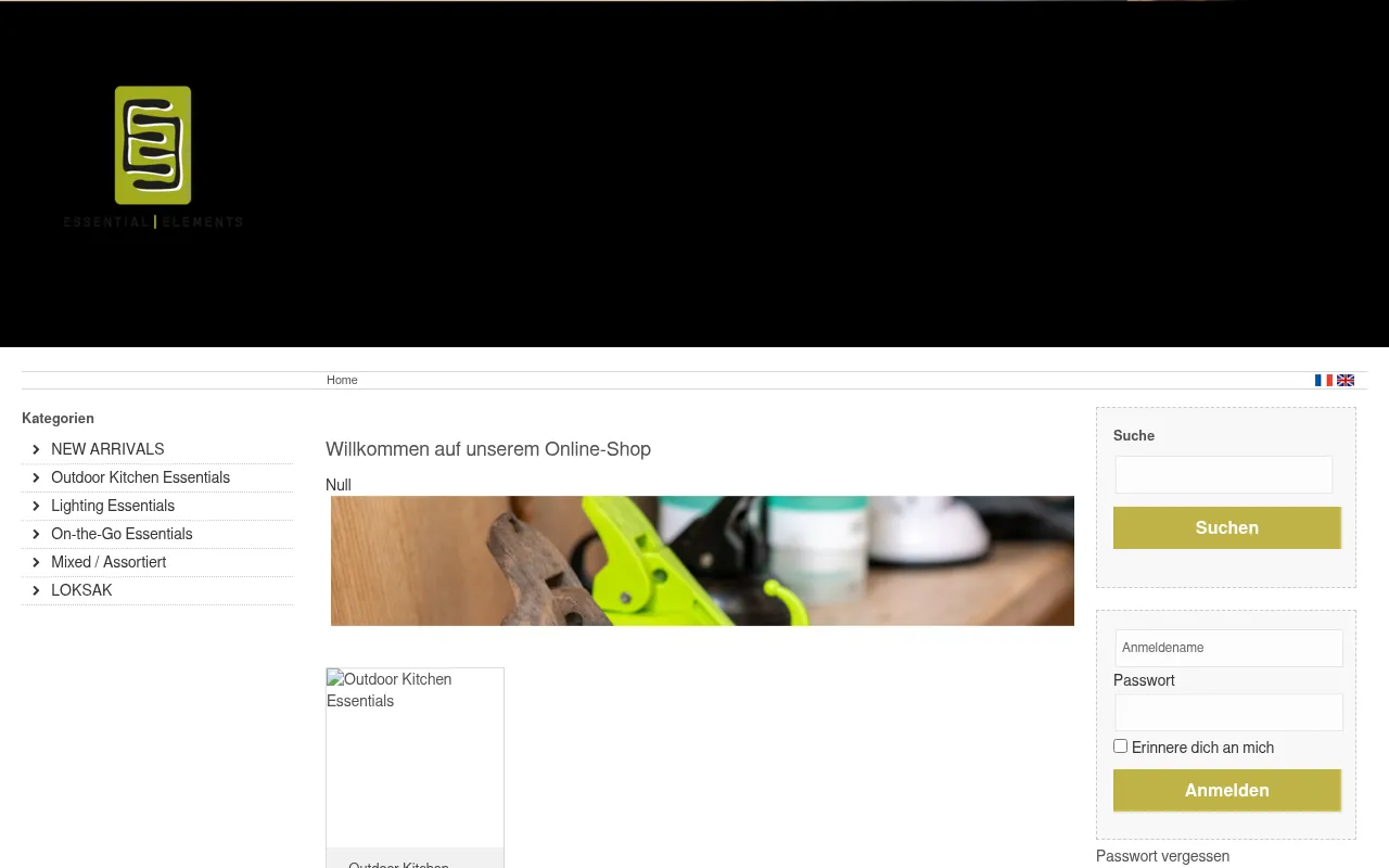 Screenshot of shop.essential-elements.ch