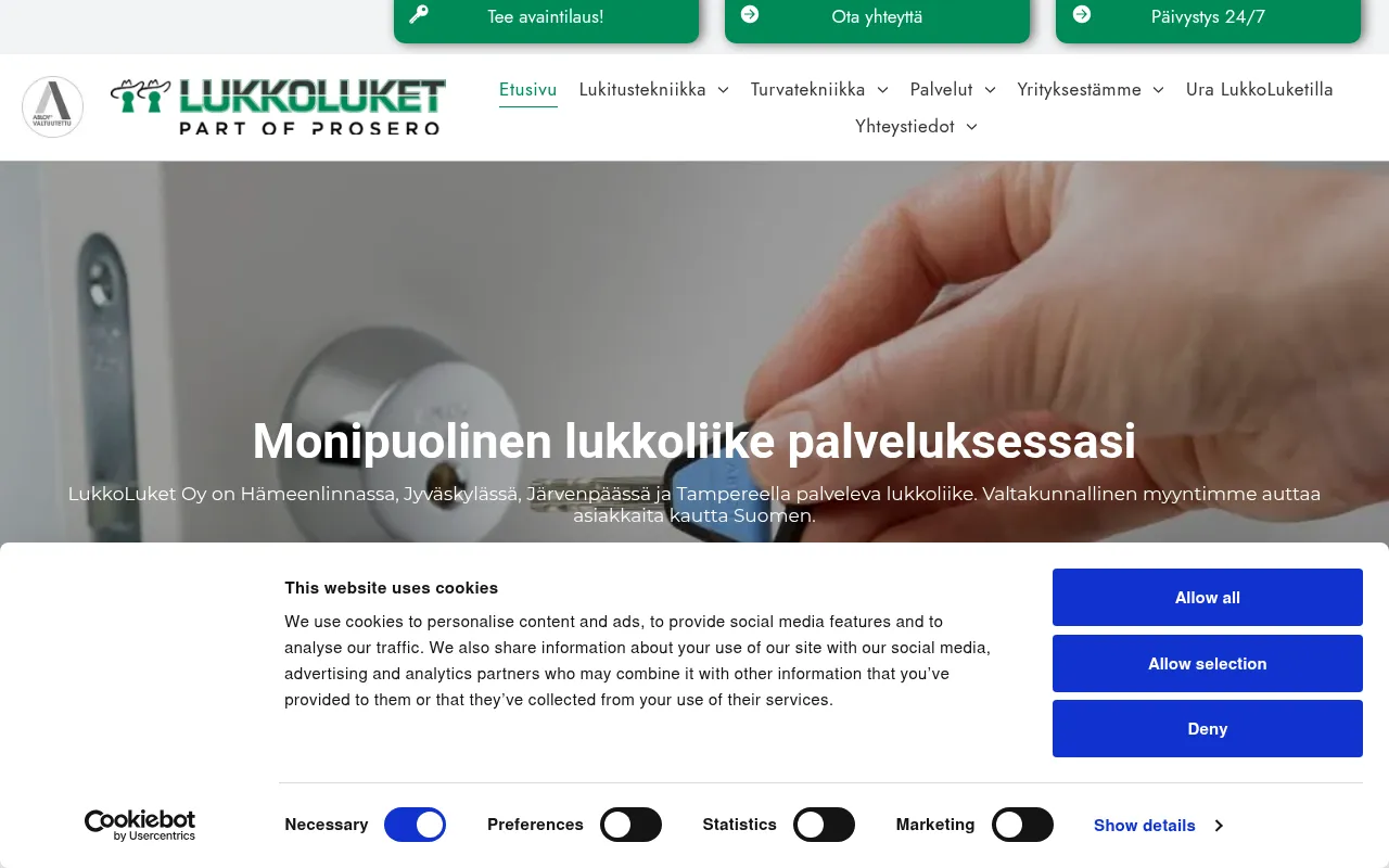 Screenshot of lukkoluket.fi