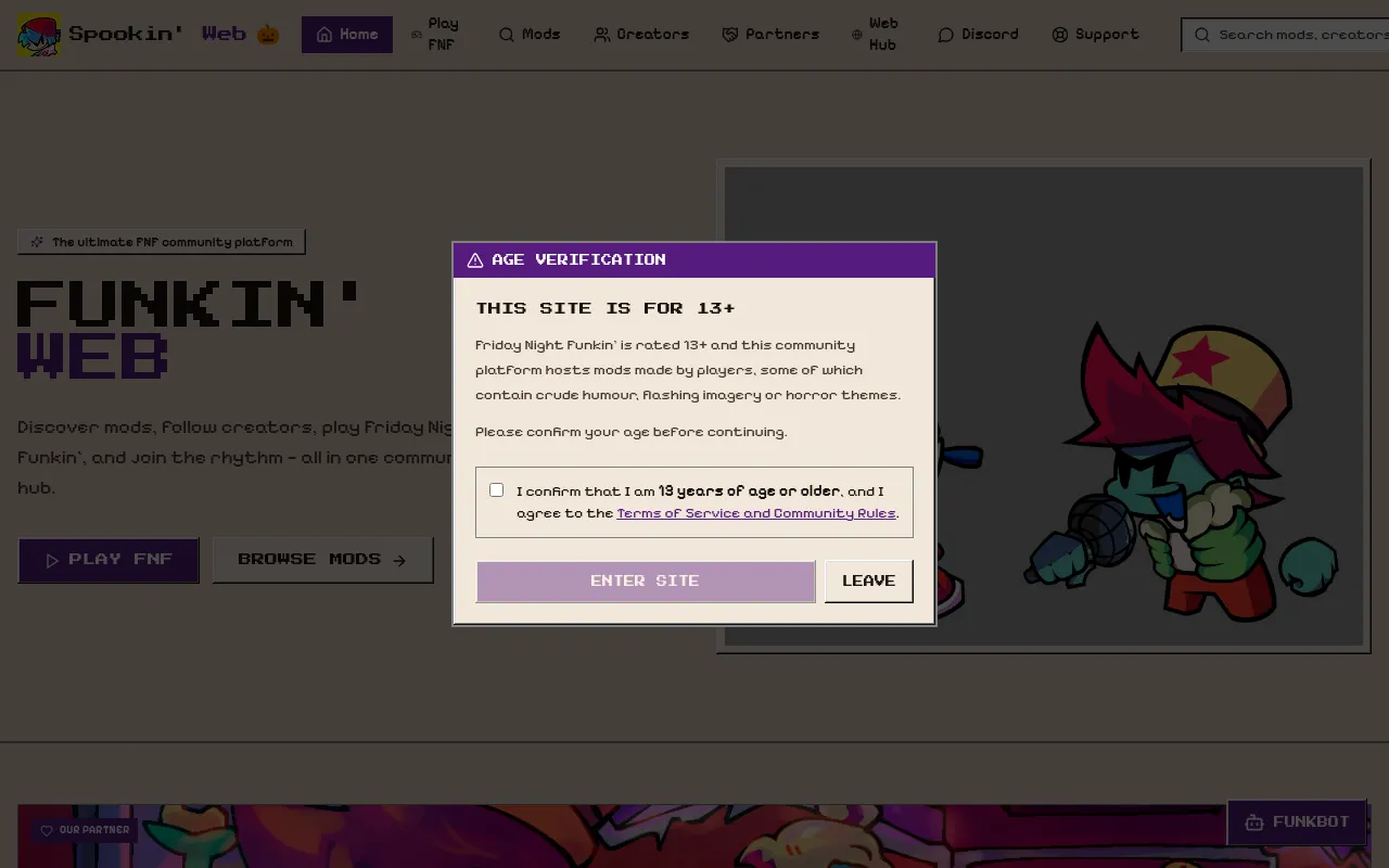 Screenshot of funkinweb.base44.app