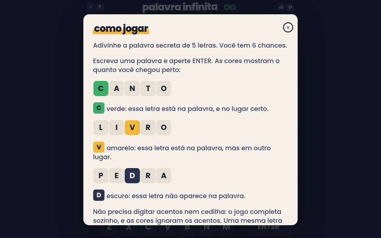 Screenshot of palavrainfinita.com.br