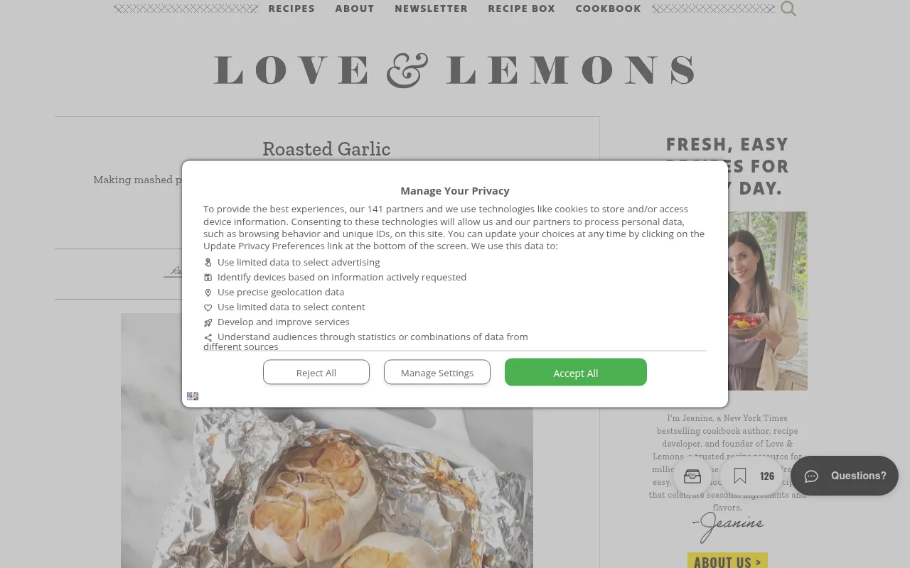 Screenshot of loveandlemons.com