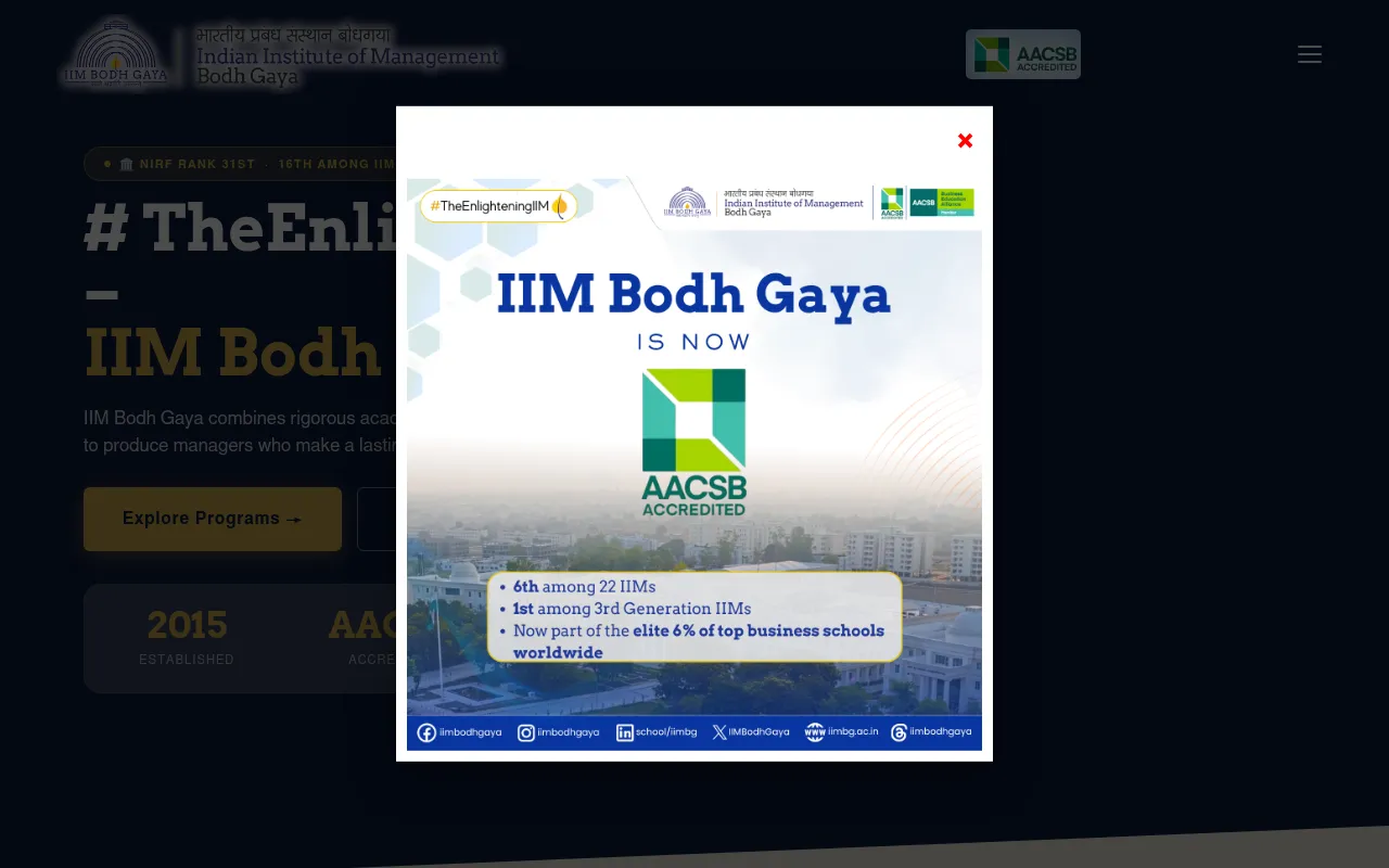 Screenshot of iimbg.ac.in