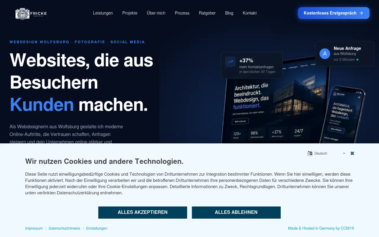 Screenshot of fricke-digital.de