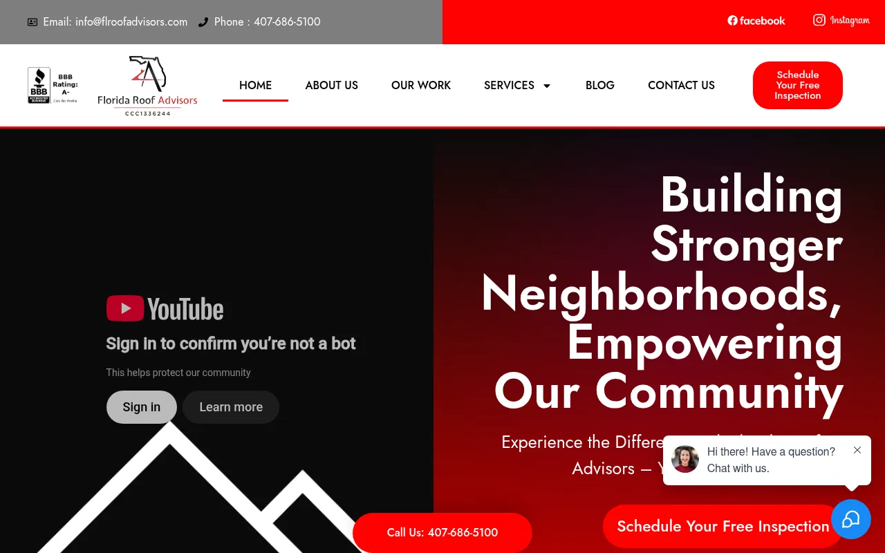 Screenshot of flroofadvisors.com