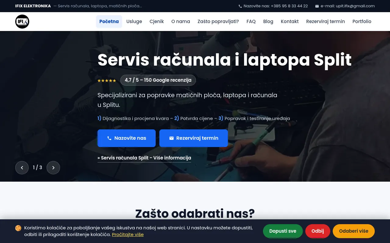 Screenshot of ifixelektronika.hr