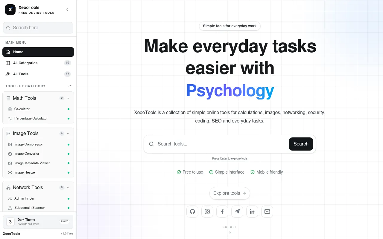 Screenshot of xeootools.site.je