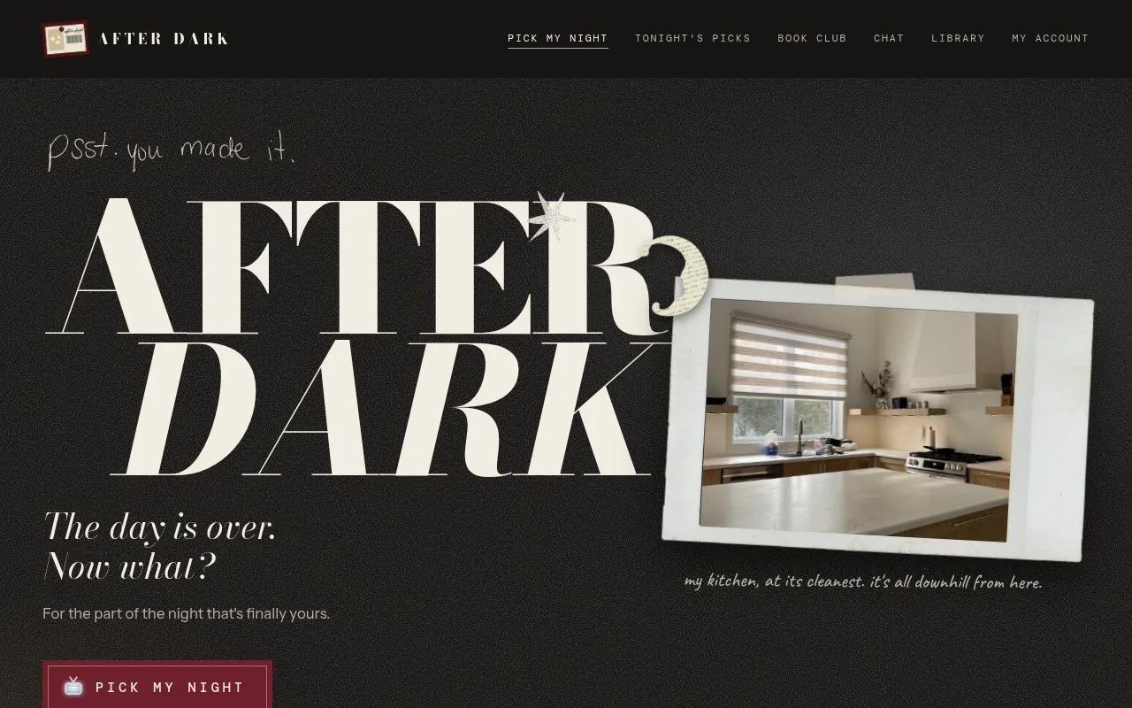 Screenshot of afterdarkclubhouse.com