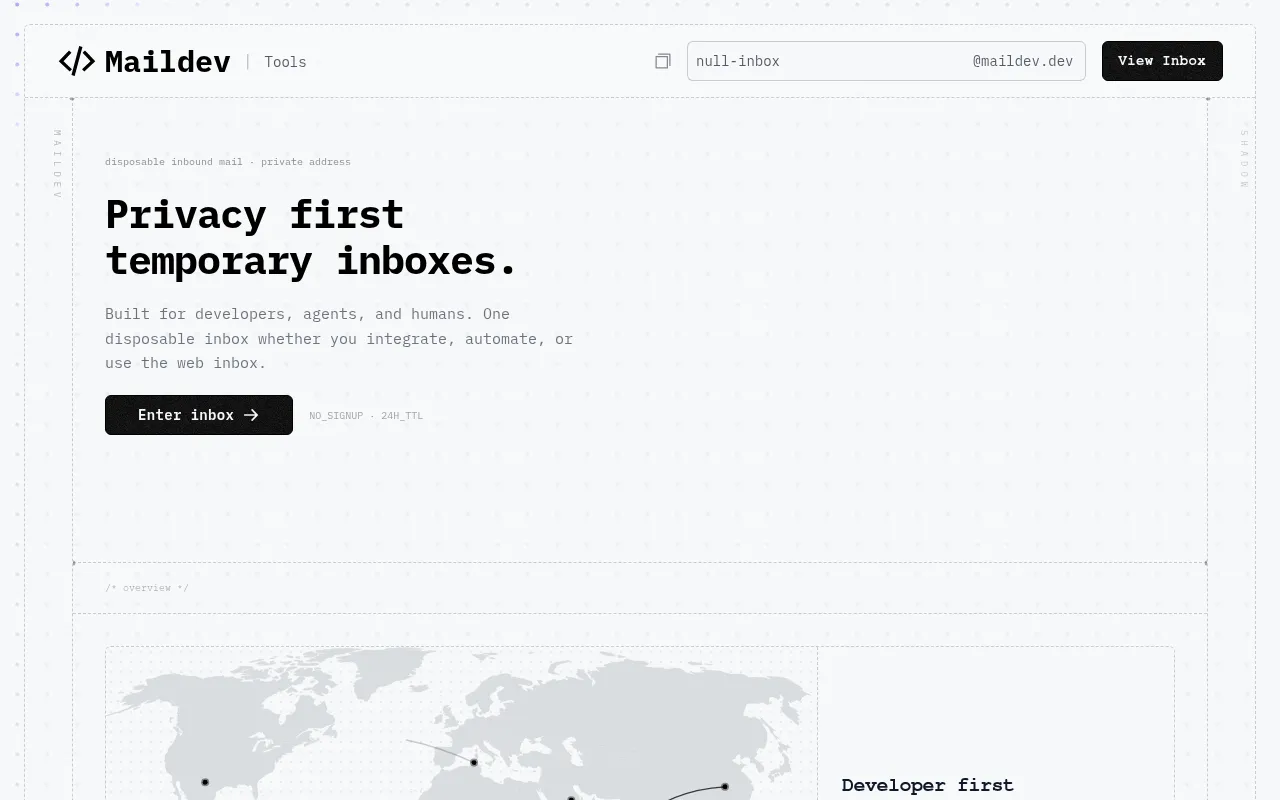 Screenshot of maildev.dev