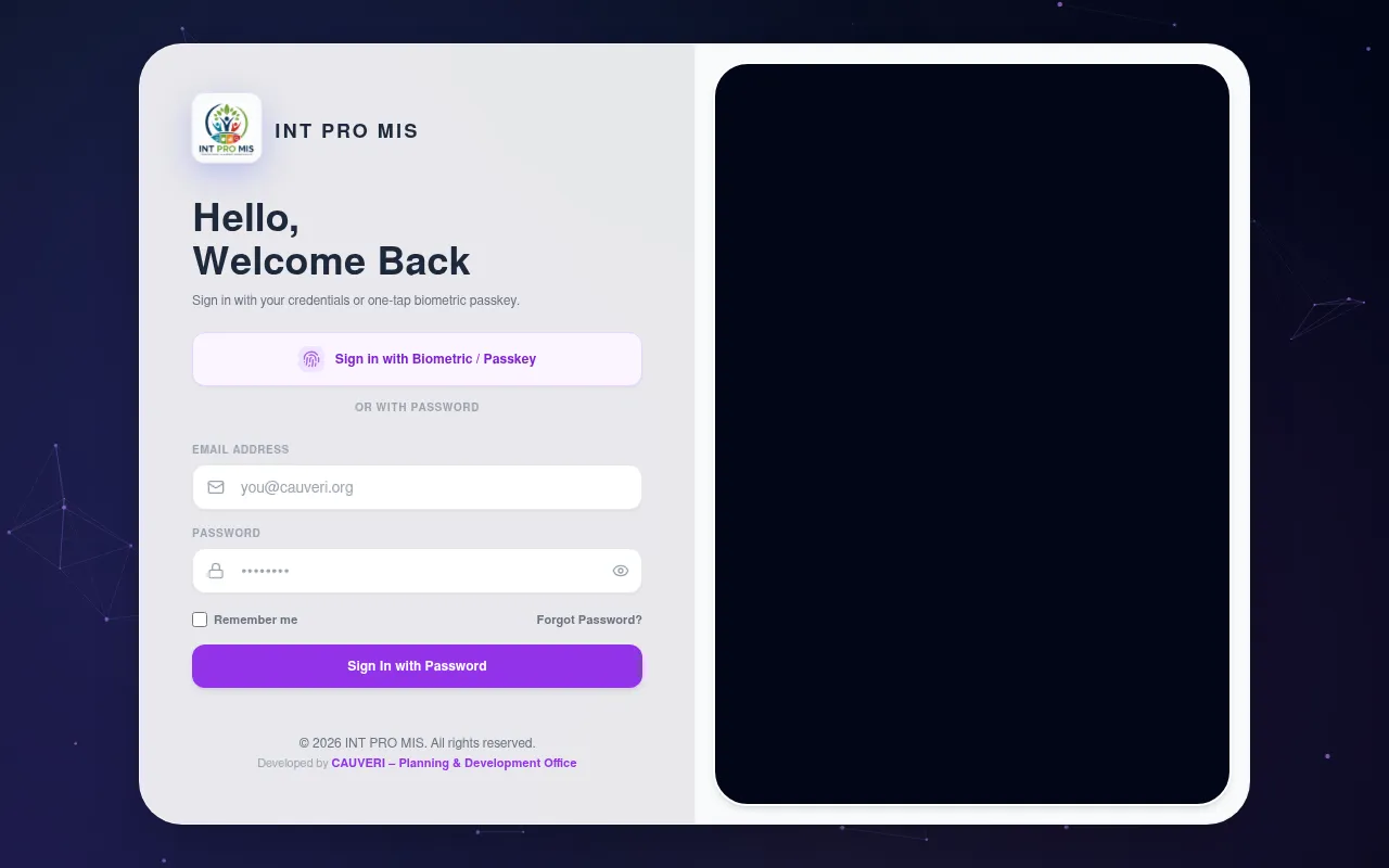 Screenshot of intpromis.cauveri.org