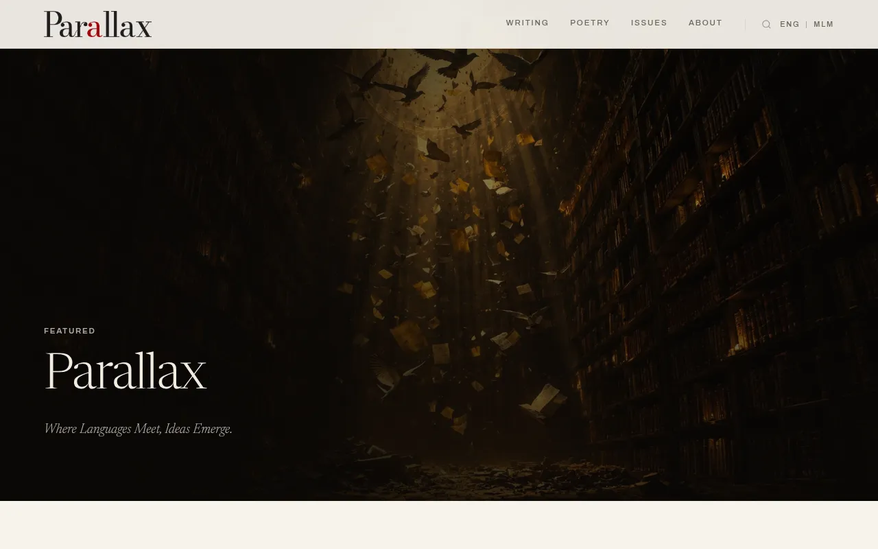 Screenshot of parallaxmagazine.online