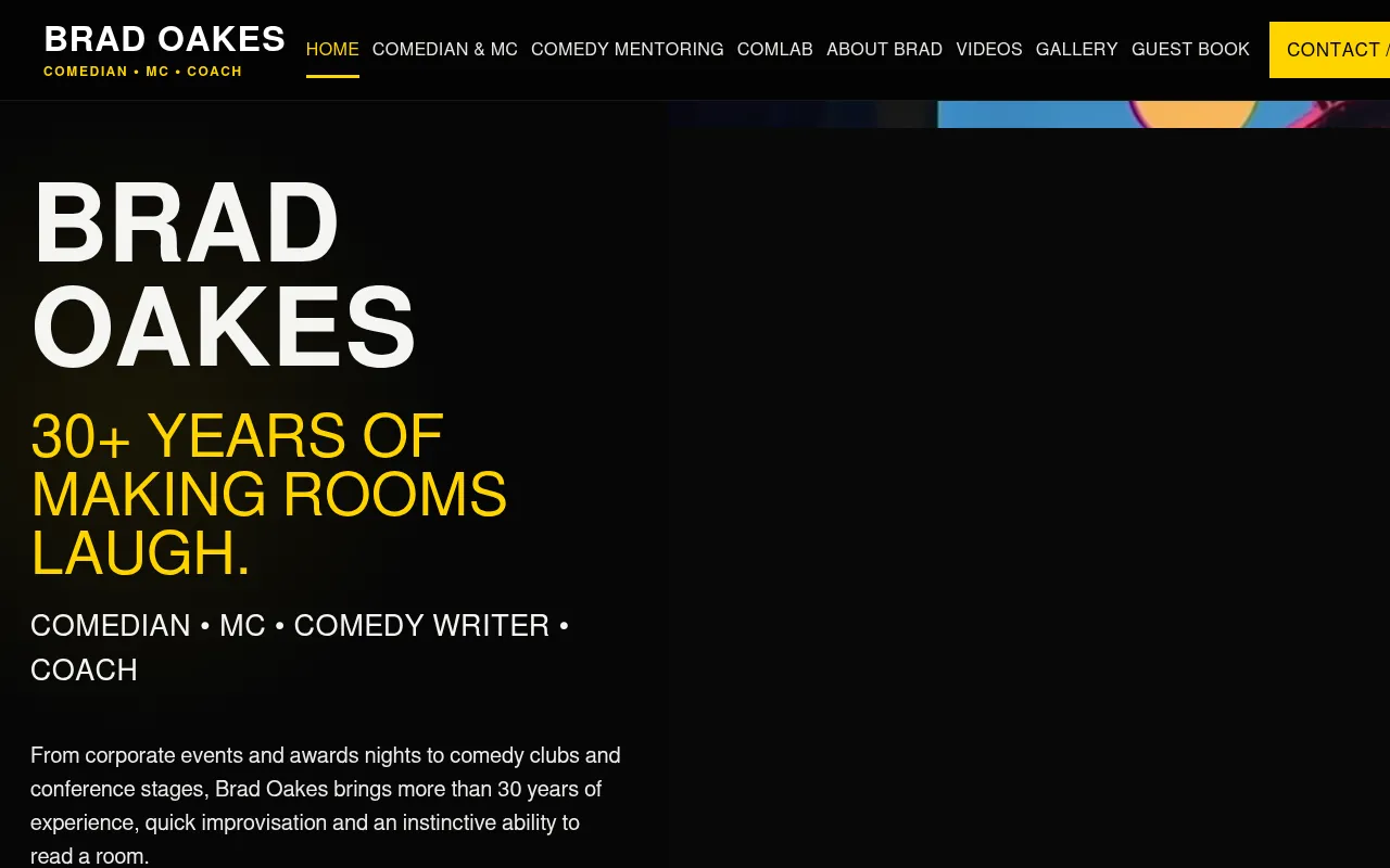 Screenshot of bradoakes.com