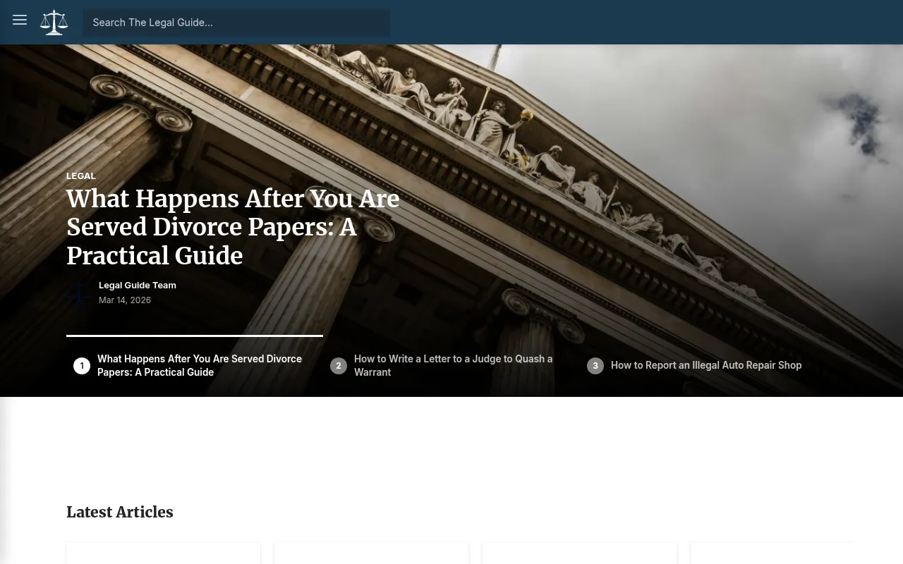 Screenshot of thelegalguide.org