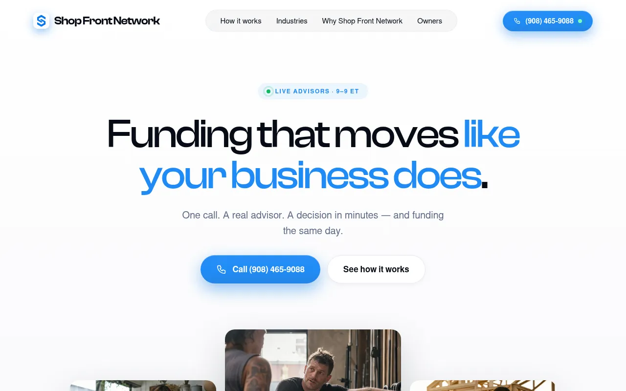 Screenshot of shopfrontnetwork.co