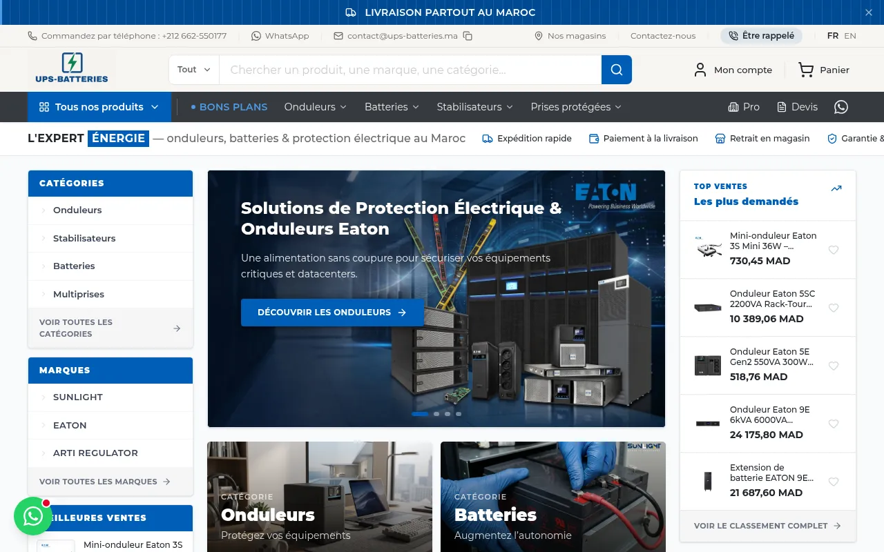 Screenshot of ups-batteries.ma